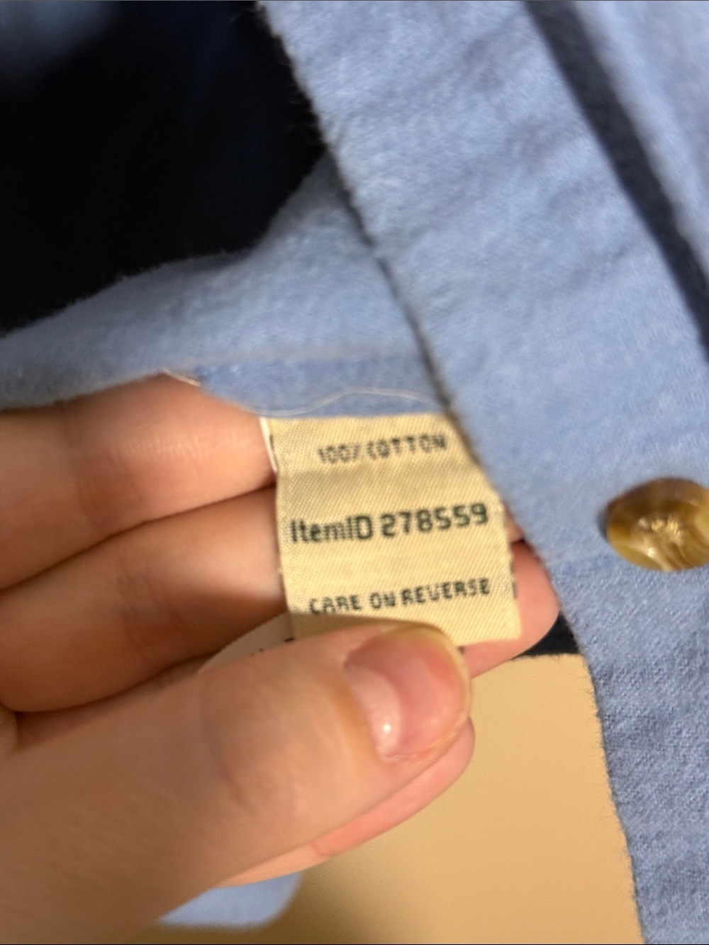 L.L. Bean Blue Button Down Flannel Shirt Size Large - Picture 3 of 3